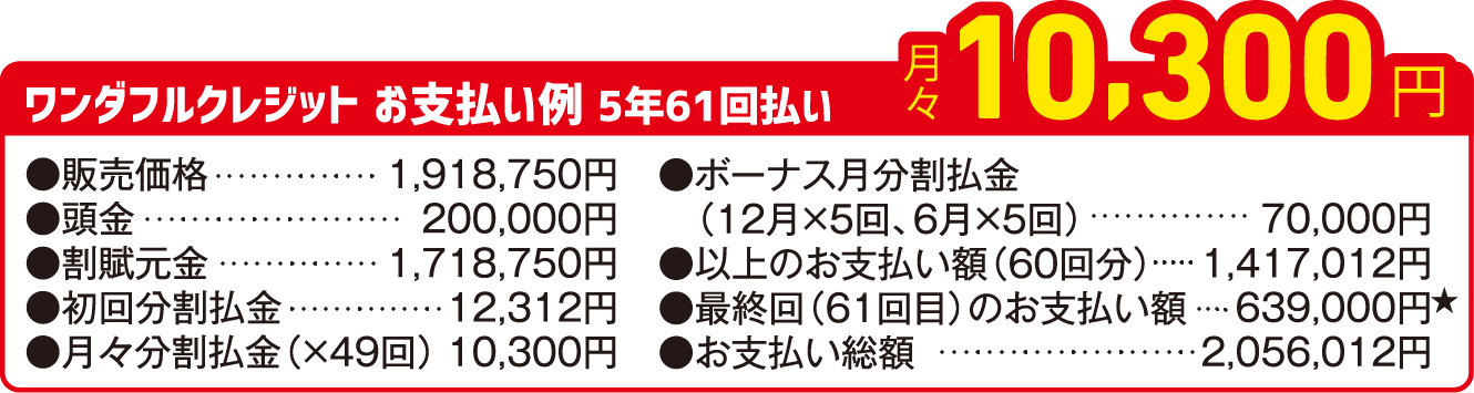 お支払い例